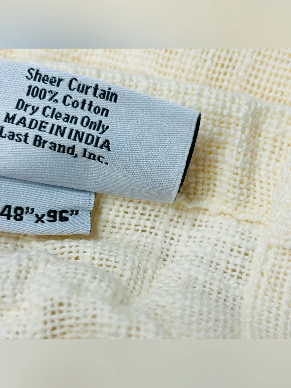 QUINCE Set Of 4 *48x89* Cotton Sheer Curtains Ivory 8945
